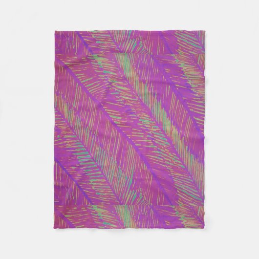 Neon Summer Lila Palms Fleecedecke (Vorderseite)
