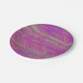 Neon Summer Lila Palms Pappteller (Schrägansicht)