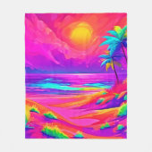 Neon Sun & Beach Bliss Fleecedecke (Vorderseite)