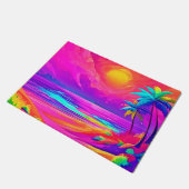 Neon Sun & Beach Bliss Fußmatte (Schrägansicht)