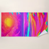 Neon Sun & Beach Bliss Strandtuch (Vorderseite)