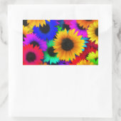 Neon Sunblumen Rechteckiger Aufkleber (Tasche)