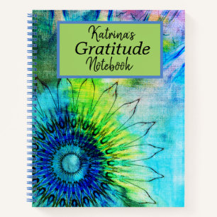 Neon Sunflower Dankbarkeit SpiralNotebook Notizblock