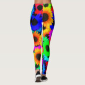 Neon Sunflowers 1960er Hippy Leggings (Rückseite)