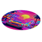 Neon Sunset City Drive Schneidebrett (Ecke)