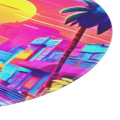 Neon Sunset City Drive Schneidebrett (Ecke)