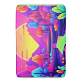 Neon Sunset Landschaft Badematte (Vorderseite Vertikal)