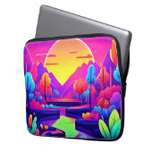 Neon Sunset Landschaft Laptopschutzhülle (Vorderseite Links)
