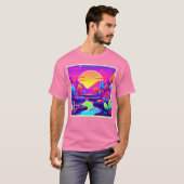 Neon Sunset Landschaft T-Shirt (Vorne ganz)