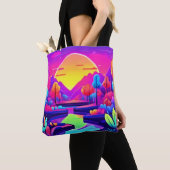 Neon Sunset Landschaft Tasche (Von Nahem)