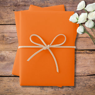 Neon Sunset Orange Solid Color Classic   elegant Geschenkpapier Set