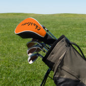 Neon Sunset Orange Solid Color Custom Golf Headcover (In SItu)