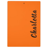 Neon Sunset Orange Solid Color Personalisiert Klemmbrett (Rückseite)