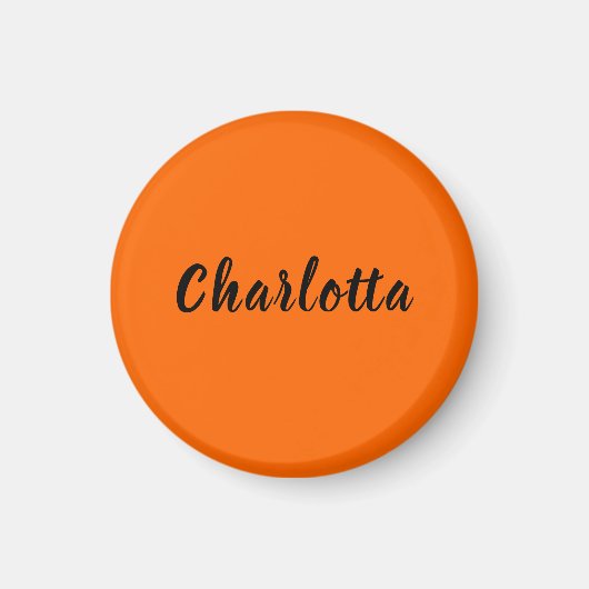 Neon Sunset Orange Solid Color Personalisiert Magnet (Vorne)