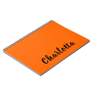 Neon Sunset Orange Solid Color Personalisiert Notizblock