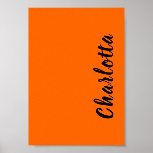 Neon Sunset Orange Solid Color Personalisiert Poster (Vorne)