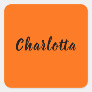 Neon Sunset Orange Solid Color Personalisiert Quadratischer Aufkleber