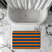 Neon Sunset Orange und Ocean Blue Cool Streifen Badematte