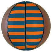 Neon Sunset Orange und Ocean Blue Cool Streifen Basketball (Vertikal)