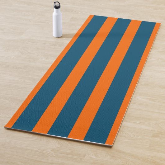 Neon Sunset Orange und Ocean Blue Cool Streifen Yogamatte (Beispiel)