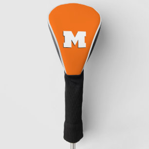 Neon Sunset Orange und White 3D Big Modern Initial Golf Headcover