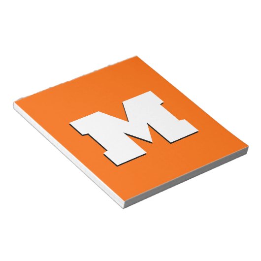 Neon Sunset Orange und White 3D Big Modern Initial Notizblock (angewinkelt)