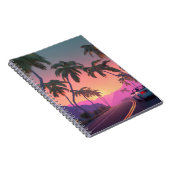 Neon Sunset Palm Drive Notebook Notizblock (Rechte Seite)