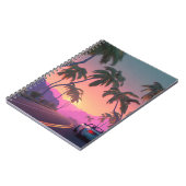 Neon Sunset Palm Drive Notebook Notizblock (Linke Seite)