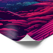 Neon Sunset Paradise - Retro 80er Tropical Vibes Poster (Ecke)