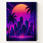 Neon Sunset Retro-Futuristic Citycape Notizblock (Rückseite)