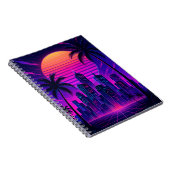 Neon Sunset Retro-Futuristic Citycape Notizblock (Rechte Seite)