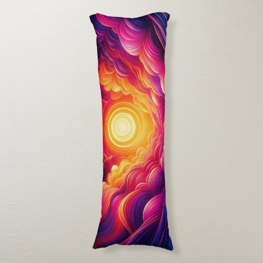 Neon Sunset Seitenschläferkissen (Vorderseite Vertikal)