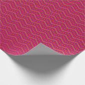 Neon Sunset Zickzack Pattern Geschenkpapier (Ecke)