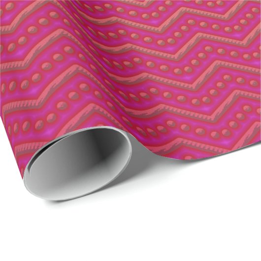 Neon Sunset Zickzack Pattern Geschenkpapier (Rolleneckpunkt)