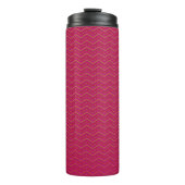 Neon Sunset Zickzack Pattern Thermosbecher (Vorderseite)