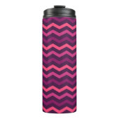 Neon Sunset Zickzack Pattern Thermosbecher (Vorderseite)