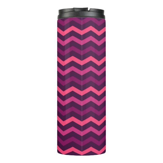 Neon Sunset Zickzack Pattern Thermosbecher (Rückseite)