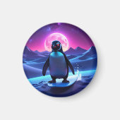 Neon Surf Penguin Magnet (Vorne)