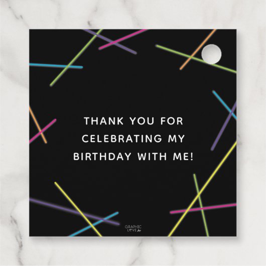 Neon Sweet 16 Birthday Glow Party Geschenkanhänger (Rückseite)