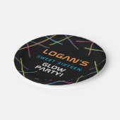 Neon Sweet 16 Birthday Glow Party Pappteller (Schrägansicht)