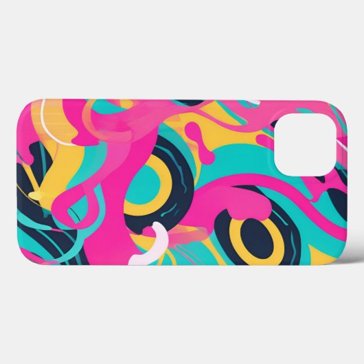Neon Swirl Chaos - Abstrakte Farbexplosion Case-Mate iPhone Hülle (Rückseite (Horizontal))