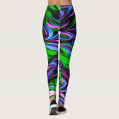 Neon Swirl Design Pattern Leggings (Rückseite)