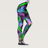 Neon Swirl Design Pattern Leggings (Rechts)