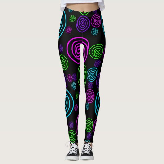 Neon Swirl Leggings (Vorderseite)