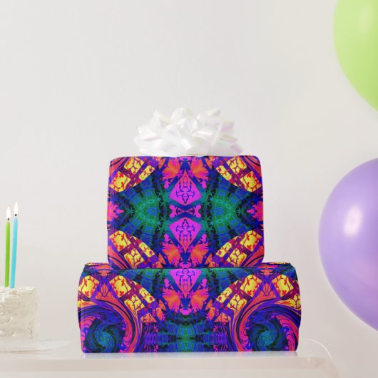 Neon Swirl Party Wrapping Paper Geschenkpapier (Partygeschenke)