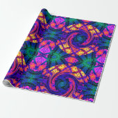 Neon Swirl Party Wrapping Paper Geschenkpapier (Ungerollt)