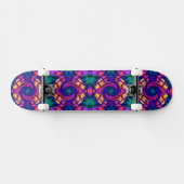 Neon Swirl Pattern Skateboard (Horizontal)