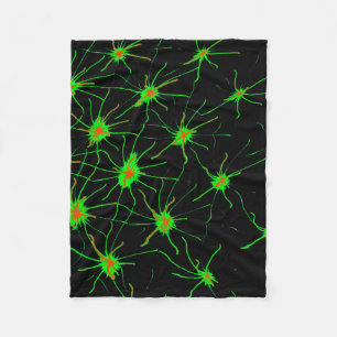 Neon Synapse Grid Fleece Blanket