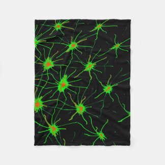 Neon Synapse Grid Fleece Blanket