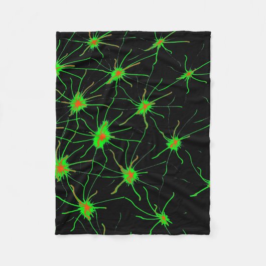 Neon Synapse Grid Fleece Blanket (Vorderseite)